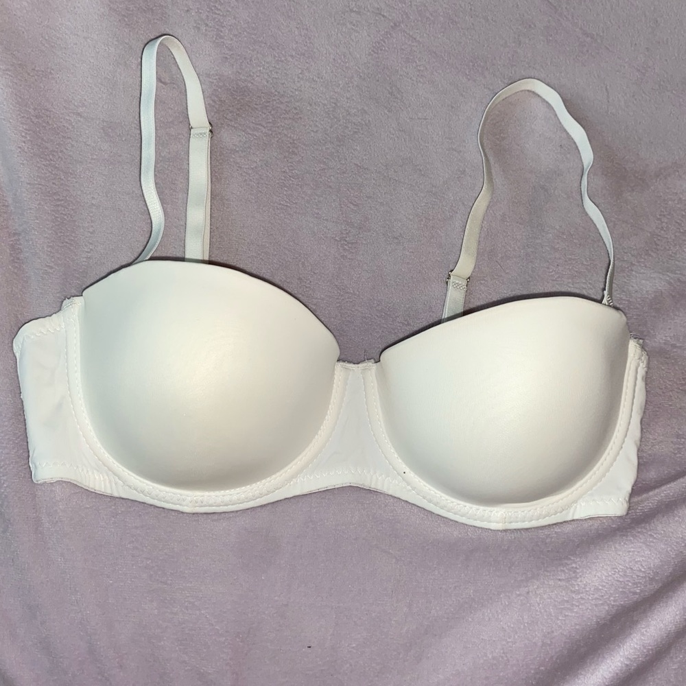 34C White Shein Balconette Bra Removable and Adjustable Straps